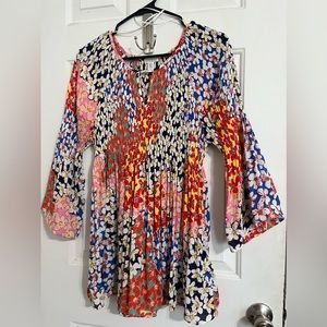 Women’s Blouse Colorful Floral Colors with Bell Sleeves